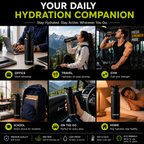 HOMECYRA Premium Stainless Steel Water Bottle | Leakproof | BPA Free | Matte Black | Reusable Sports, Office, Travel & Gym Bottle | 750 ml