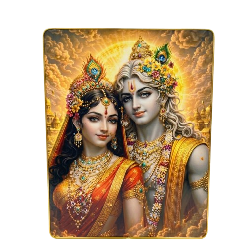 Homecyra Radha Kris| Premium Framed Spiritual Wall Art for Living Room, Bedroom & Temple Decor | Modern Home Decoration Picture