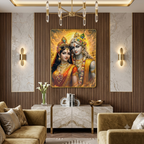 Homecyra Radha Kris| Premium Framed Spiritual Wall Art for Living Room, Bedroom & Temple Decor | Modern Home Decoration Picture