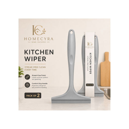 Homecyra Kitchen Wiper Pack of 2 | Streak-Free Glass & Bathroom Cleaning Wiper | Comfortable Grip | Durable Squeegee
