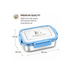 Homecyra 304 Stainless Steel Lunch Box | Leak Proof Airtight Tiffin Box with Snack Container | BPA Free | 1300ml + 200ml | Blue